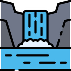 waterfall illustration on a white background     