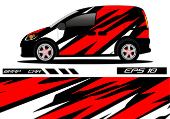 Obraz premium Stylish red and black wrapped car design illustration