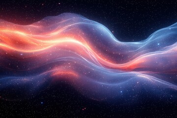 Fototapeta premium Abstract flow of vibrant cosmic light in a starry galactic backdrop