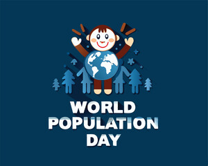 vector illustration of population day 