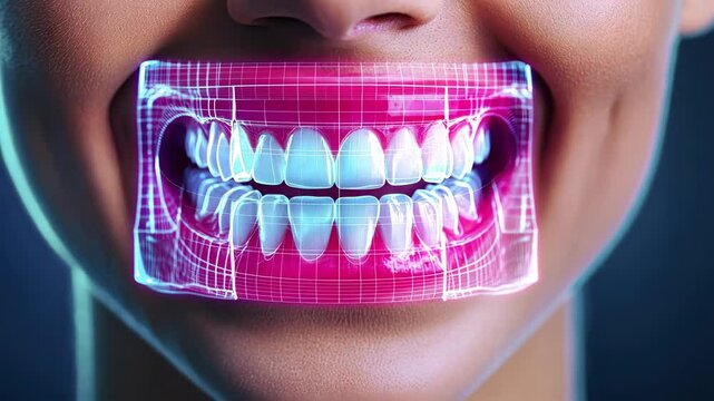 Futuristic dental smile with digital visualization