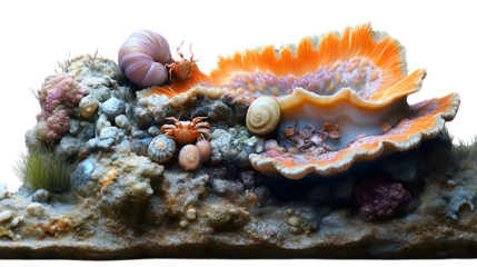 Underwater Seascape with Crabs and Shells