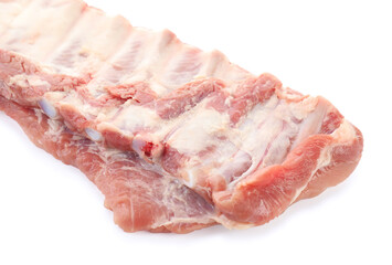 Fresh raw pork ribs isolated on white