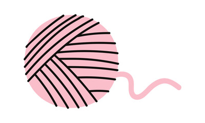 Yarn cat toy hand drawn