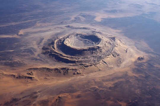 Elevated vista of Guelb called Richat Structure  
