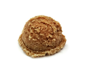 One scoop of delicious ice cream isolated on white