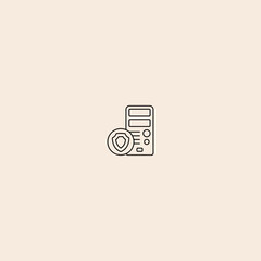 Computer case icon flat vector design. 