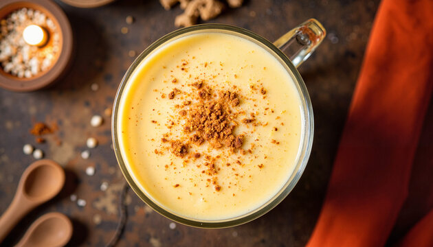 Creamy rompope eggnog garnished with nutmeg, festive holiday treat