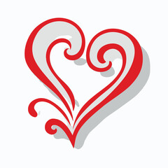 vector red heart with a love