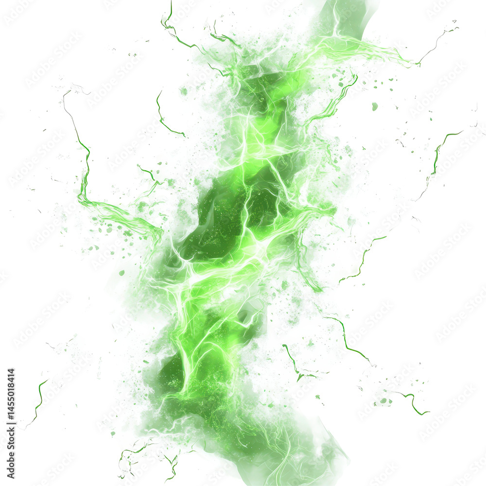 Poster green and transparent flashes isolated on transparent background .