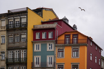 Colorful European Architecture Vibrant Buildings Cityscape Old Town Facades Portugal Windows