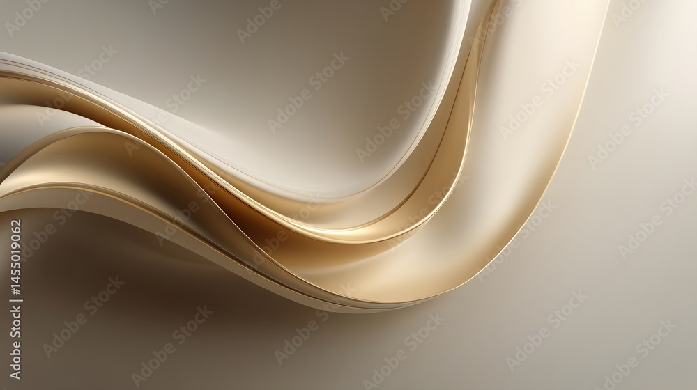 Poster abstract golden curves background with elegant light and shadow interplay