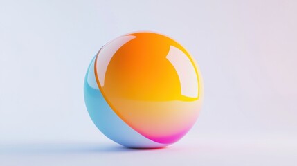 Colorful sphere, gradient design, minimal background, website graphic