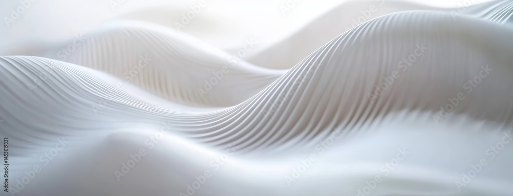 Poster elegant wavy lines with soft blurred edges on light gray background