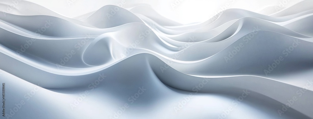 Poster elegant wavy lines with soft shapes and blurred edges on light gray background