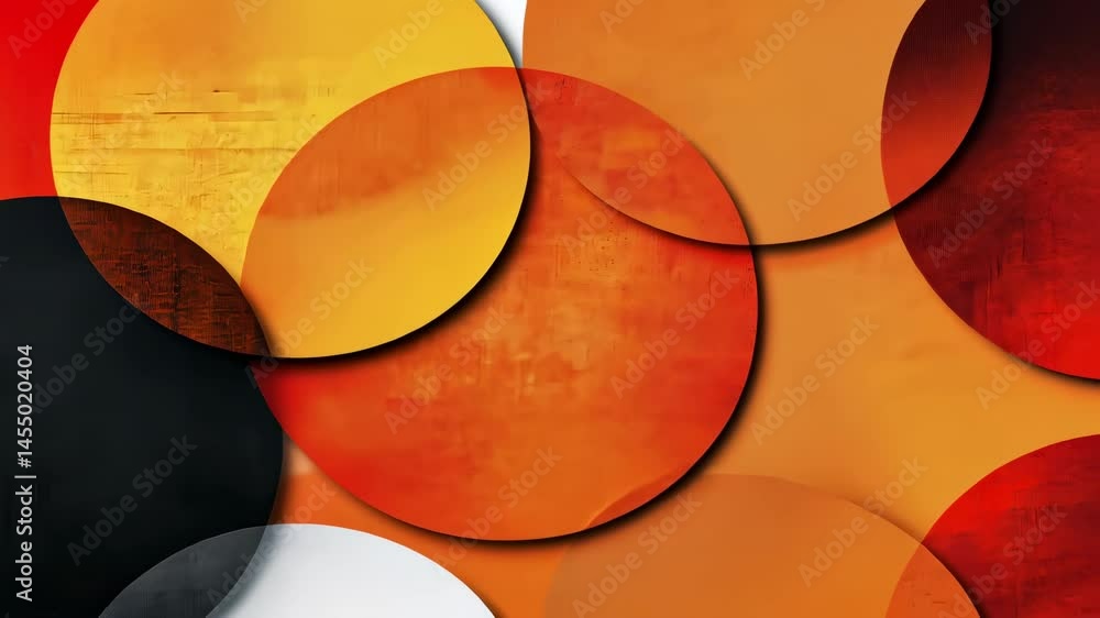Poster abstract composition of overlapping circles in vibrant colors