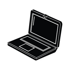 laptop battery icon vector art silhouette