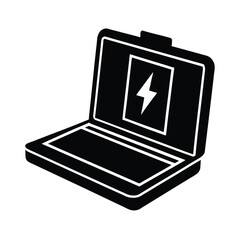 laptop battery icon vector art silhouette