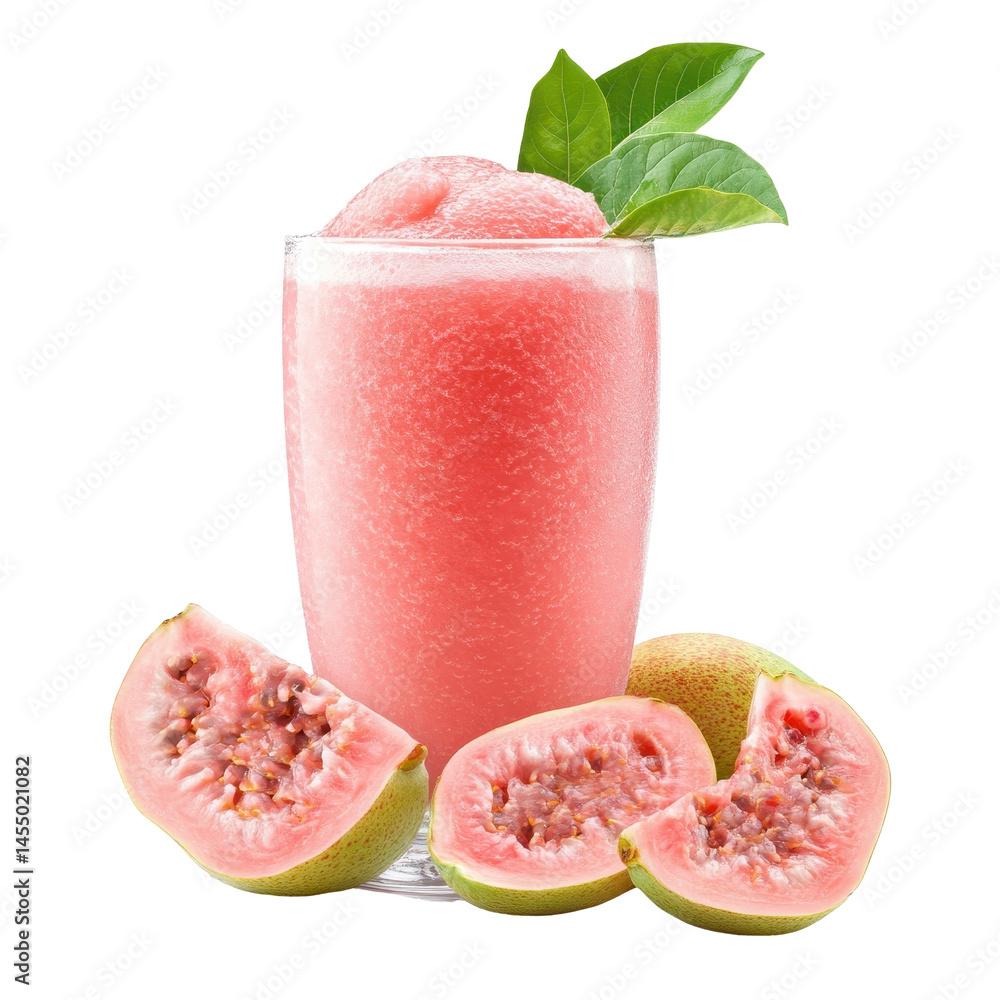 Poster guava glow shake isolated on transparent background