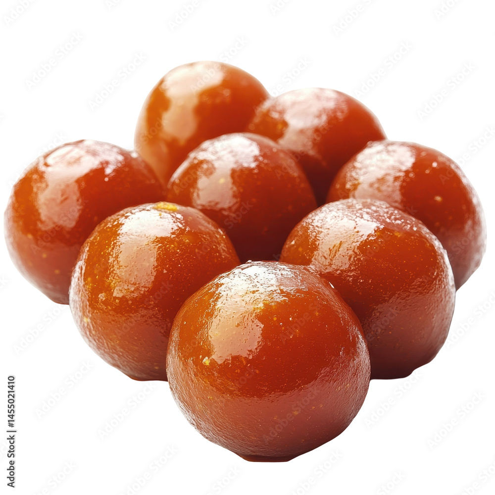 Poster gulab jamun isolated on transparent background.