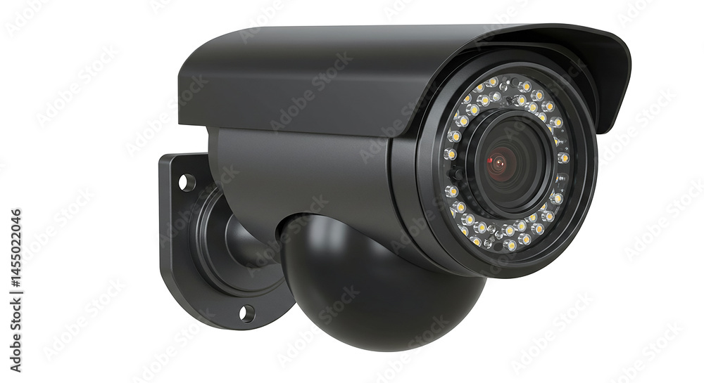 Poster modern cctv security camera observing with infrared leds
