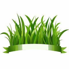 green grass with banner