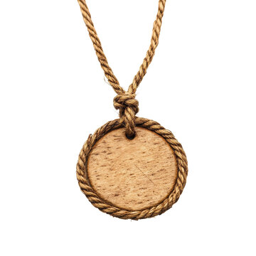 Hemp Cord Pendant isolated on transparent background.
