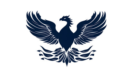 Obraz premium Soaring blue phoenix with wings spread fully outward, cut out transparent