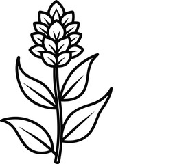 goldenrod flower outline icon black and white
