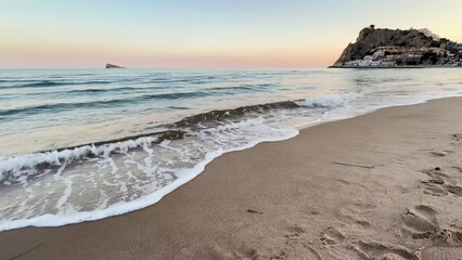 The Serene Beach at Sunset, where the Waves Whisper and Tranquility Embraces You