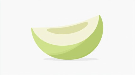 Fototapeta premium Green melon slice, isolated, white background, healthy food