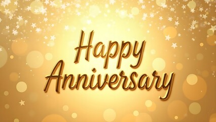 Elegant Golden "Happy Anniversary" Background with Customizable Congratulatory Message Space