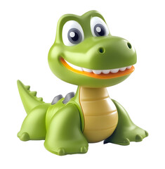 Fototapeta premium cute green cartoon dinosaur character isolated png transparent cutout