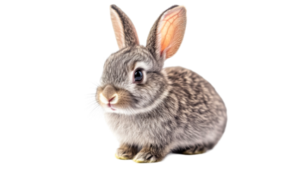Brown bunny portrait, long ears, cute whiskers, full face. «, cut out transparent"