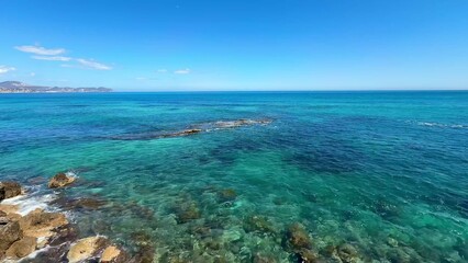 Fototapeta premium Experience Stunning Aerial Views Showcasing Turquoise Waters and Dramatic Rocky Coastline