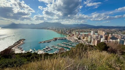 Stunning Aerial View of Benidorms Marina and Skyline with its vibrant coastal beauty
