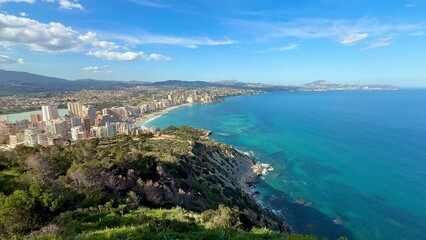 Breathtaking and Scenic Coastal View from High Cliffs with Beautiful Azure Waters Below