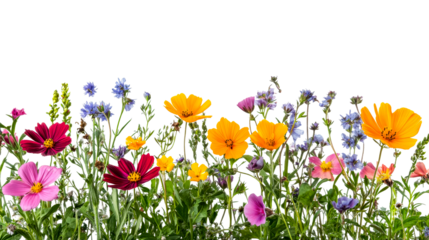 Wildflower meadow with vibrant hues, isolated «, cut out transparent"