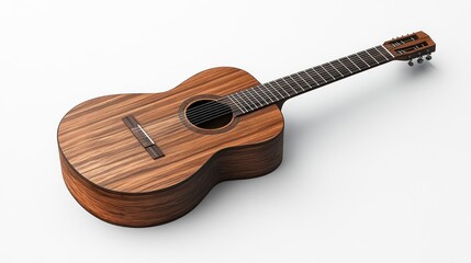 Acoustic Guitar with Rich Wood Grain Ideal for Music Art and Design Projects
