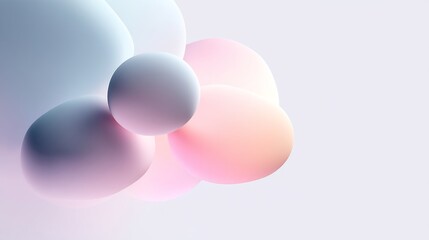 Delicate spheres with soft gradients evoking serenity and calmness abstract art