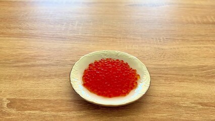 A Beautiful Plate of Fresh and Exquisite Salmon Roe Ready to Be Enjoyed and Savored