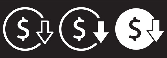 Obraz premium cost reduce icon vector set. cost reduce sign icon for computer, web and mobile apps.