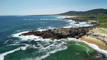 Breathtaking Scenic Coastal View Featuring Waves and Beautiful Lush Greenery All Around