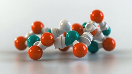 Molecular structure, science, lab, research, 3D render, white background, educational