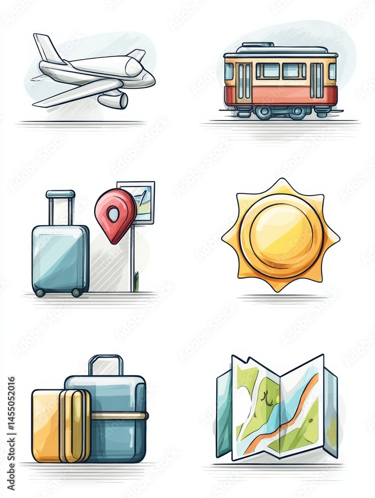 Poster travel essentials for adventure seekers exploring new destinations in sunny weather with convenient 