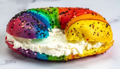 Rainbow Bagel with Cream Cheese A Delicious and Colorful Breakfast Treat