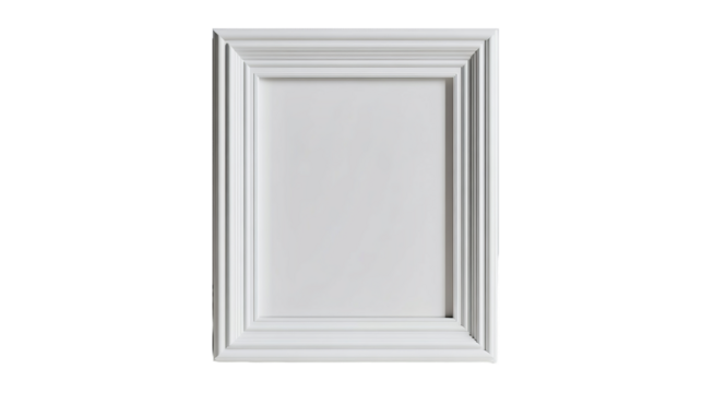 Isolated white rectangular frame for picture or text, clean look «, cut out transparent"