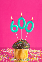 Candle number 600 - Number of followers or likes
