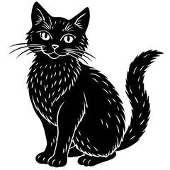 Obraz premium male and female cat gesture silhouette.