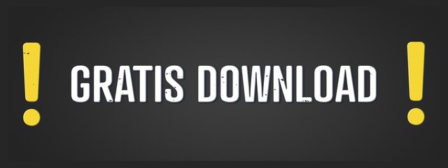 Gratis Download (Free download) - A blackboard illustration with white text.